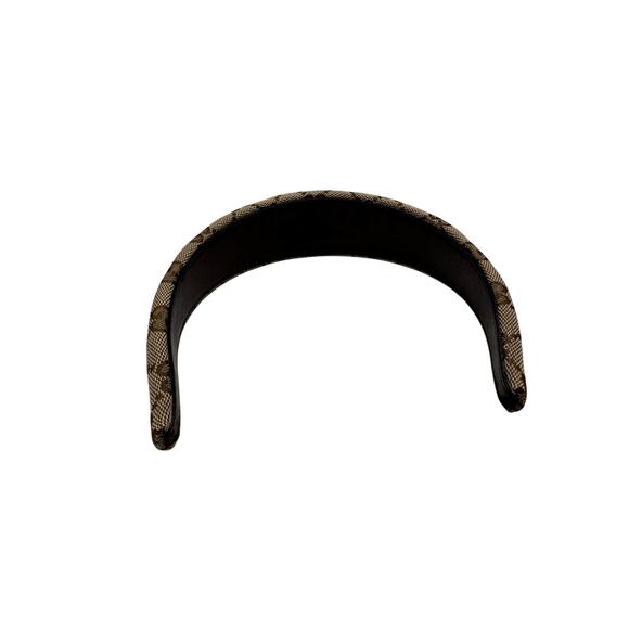 Gucci GG Canvas Padded Hair Band Beige Ebony Brown Classic Design NWT - Picture 3 of 5